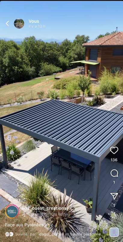 Photo de notre réalisation : PERGOLAS BIOCLIMATIQUE